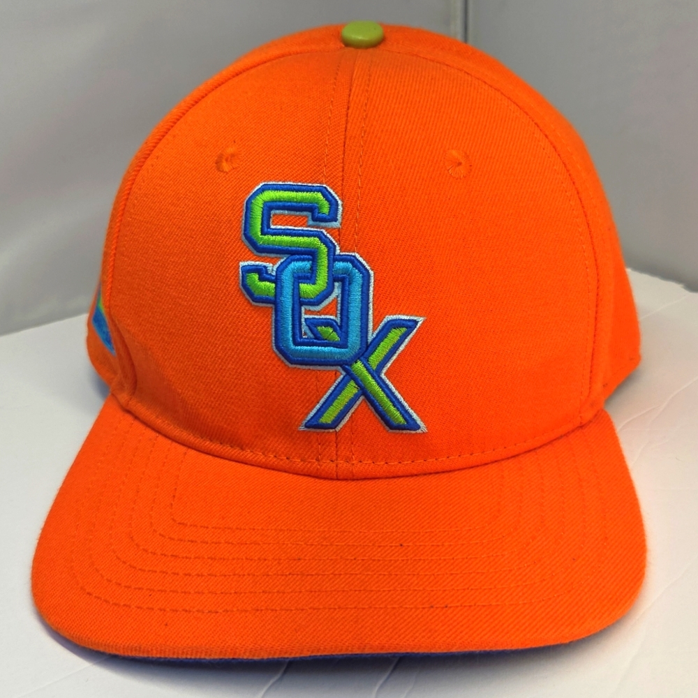 White SOX 95 Years Orange Baseball Cap Embroidered Logo Cooperstown Collection